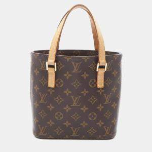 Pre Owned Louis Vuitton Vavin Pm Hand Tote Bag  Monogram Canvas Leather Brown