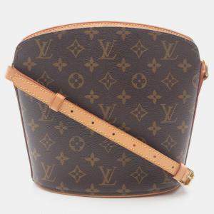 Pre Owned Louis Vuitton Drouot Shoulder Bag  Monogram Canvas Brown
