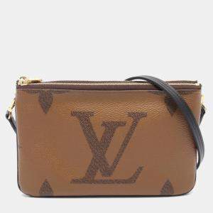Pre Owned Louis Vuitton Pochette Double Zip Shoulder Bag  Monogram Giant Reverse