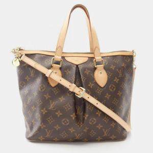 Pre Owned Louis Vuitton Palermo PM Brown Monogram Canvas Handbag
