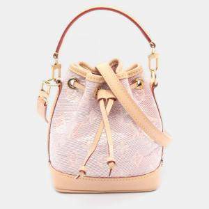 Pre Owned Louis Vuitton Nano Noe Pink Monogram Laminated Canvas Shoulder Handbag