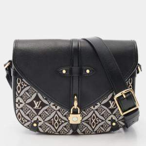 Pre Owned Louis Vuitton Neo Saumur MM Black/White Monogram Jacquard Shoulder Bag
