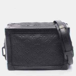 Pre Owned Louis Vuitton Soft Trunk Noir Monogram Clemence Leather Shoulder Bag