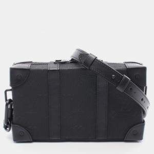 Pre Owned Louis Vuitton Soft Trunk Wallet Black Monogram Leather Shoulder Bag