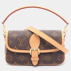 Pre Owned Louis Vuitton Nano Diane Brown Monogram Canvas Shoulder Handbag