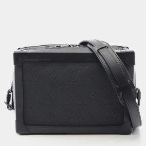 Pre Owned Louis Vuitton Soft Trunk Monogram Taurillon Black Leather Shoulder Bag