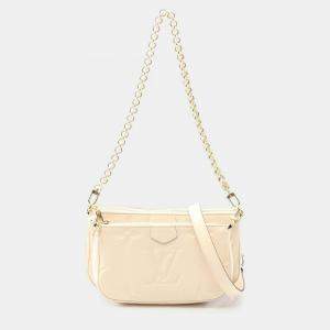 Pre Owned Louis Vuitton Multi Pochette Accessoires Monogram Empreinte Beige Shoulder Bag