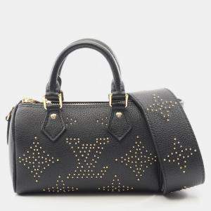 Pre Owned Louis Vuitton Nano Speedy Studs Monogram Empreinte Black Shoulder Handbag