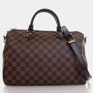 Pre Owned Louis Vuitton Damier Ebene Speedy Bandouliere 30