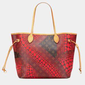 Pre Owned Louis Vuitton Red Yayoi Kusama Monogram Neverfull MM