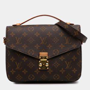 Pre Owned Louis Vuitton Brown Monogram Pochette Metis 