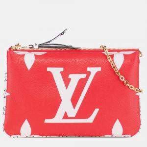 Pre Owned Louis Vuitton Pink Limited Edition Monogram Giant Double Zip Pochette
