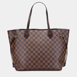 Pre Owned Louis Vuitton Brown Damier Ebene Neverfull MM