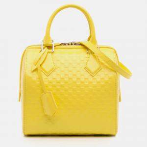 Pre Owned Louis Vuitton Yellow Damier Facette Speedy Cube PM Bag