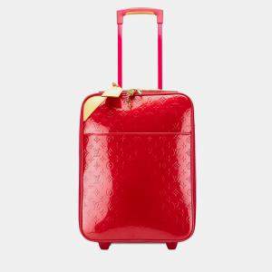 Pre Owned Louis Vuitton Red Monogram Vernis Pegase 45 Travel Bag