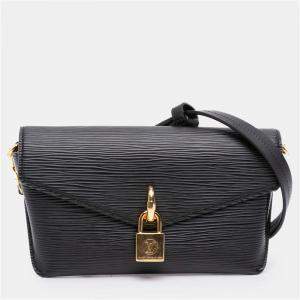 Pre Owned Louis Vuitton Black Epi Padlock On Strap
