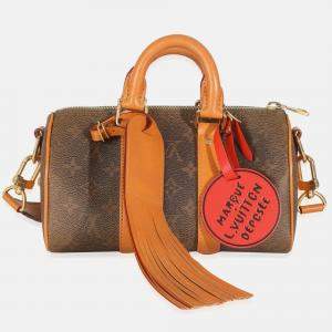 Pre Owned Louis Vuitton Monogram Dust Canvas Keepall Bandouliere 25