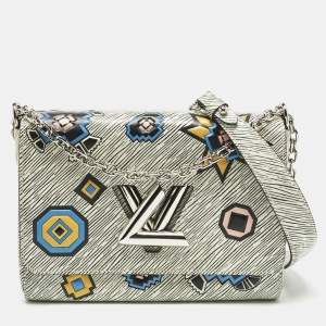 Pre Owned Louis Vuitton White/Black Epi Leather Azteque Twist MM Bag