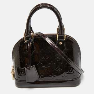 Pre Owned Louis Vuitton Amarante Monogram Vernis Alma BB Bag