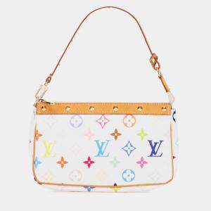 Pre Owned Louis Vuitton White Monogram Multicolore Pochette Accessoires