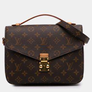 Pre Owned Louis Vuitton Brown Monogram Pochette Metis