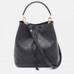 Pre Owned Louis Vuitton Neonoe Black Monogram Empreinte Leather Handbag