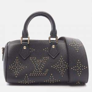 مملوكة مسبقًا Louis Vuitton Nano Speedy Black Monogram Empreinte Leather Handbag