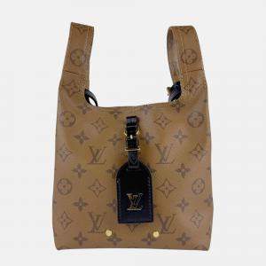 Pre Owned Louis Vuitton Monogram Reverse Atlantis BB Reverse Brown Coated Canvas Shoulder Bag