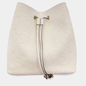 Pre Owned Louis Vuitton Neonoe MM Monogram Empreinte White/Cream Leather Shoulder Bag