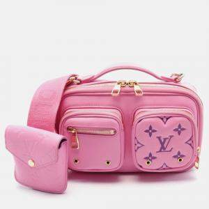Pre Owned Louis Vuitton Utility Crossbody Rose Handbag Leather Pink 