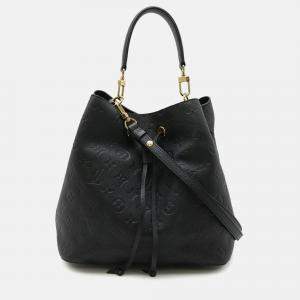 Pre Owned Louis Vuitton Monogram Empreinte Neonoe Shoulder Bag Handbag Noir Black