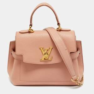 Pre Owned Louis Vuitton Rose Trianon Leather LockMe Ever Mini Bag