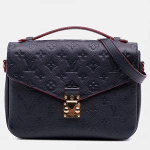 Pre Owned Louis Vuitton Navy Blue Monogram Empreinte Pochette Metis