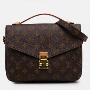 Pre Owned Louis Vuitton Brown Monogram Pochette Metis