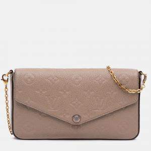Pre Owned Louis Vuitton Brown Monogram Empreinte Pochette Felicie Bag
