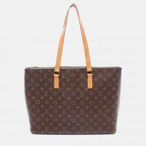 Pre Owned Louis Vuitton Luco Shoulder Tote Bag M51155 Monogram Canvas Leather Used Women