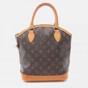 Pre Owned Louis Vuitton Lockit Handbag M40102 Monogram Canvas Leather Brown Used Women Lv