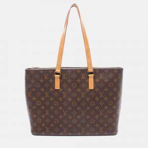 Pre Owned Louis Vuitton Luco Shoulder Tote Bag M51155 Monogram Canvas Leather Used Women