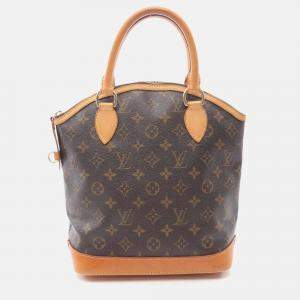 Pre Owned Louis Vuitton Lockit Handbag M40102 Monogram Canvas Leather Brown Used Women Lv