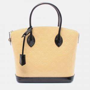 Pre Owned Louis Vuitton Lockit Pm Handbag M90251 Vernis Leather Beige Dune Used Women Lv