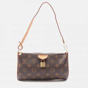 Pre Owned Louis Vuitton Pochette Tirette Shoulder Bag M12859 Monogram Canvas Brown Used Lv