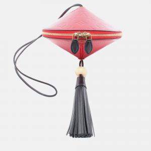 Pre Owned Louis Vuitton Tupi Shoulder Bag M54141 Monogram Vernis Leather Red Black Used