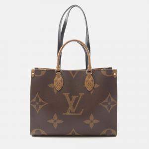 Pre Owned Louis Vuitton On The Go Mm Shoulder Tote Bag M45321 Monogram Giant Reverse Used