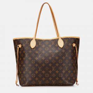 Pre Owned Louis Vuitton Brown Monogram Neverfull MM