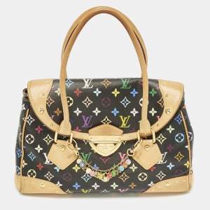 Pre Owned Louis Vuitton Black Multicolor Monogram Canvas Beverly GM Bag