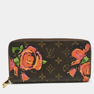Pre Owned Louis Vuitton Monogram Roses Canvas Zippy Wallet