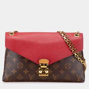 Pre Owned Louis Vuitton Brown/Red Monogram Pallas Chain