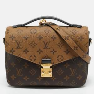 Pre Owned Louis Vuitton Monogram Reverse Canvas Pochette Metis Bag