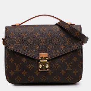 Pre Owned Louis Vuitton Brown Monogram Pochette Metis
