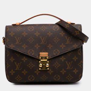 Pre Owned Louis Vuitton Brown Monogram Pochette Metis